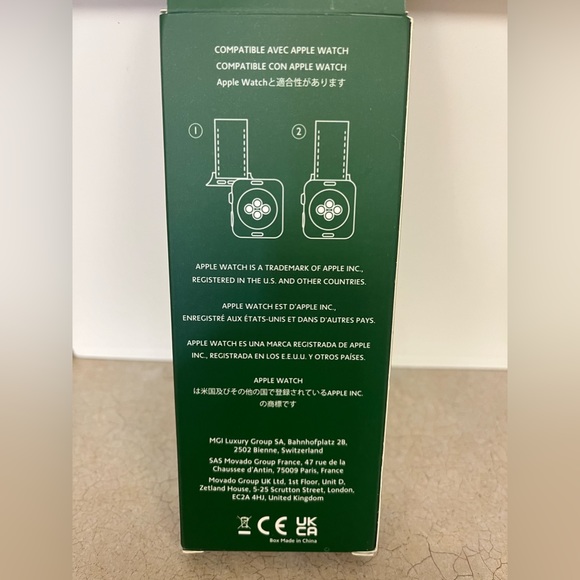 NWT Lacoste Apple Watch Band 42/44MM Blue Alligator Silver Hardware - Picture 6 of 9